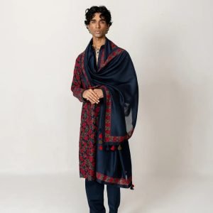 Neelabh Navy Wedding Kurta