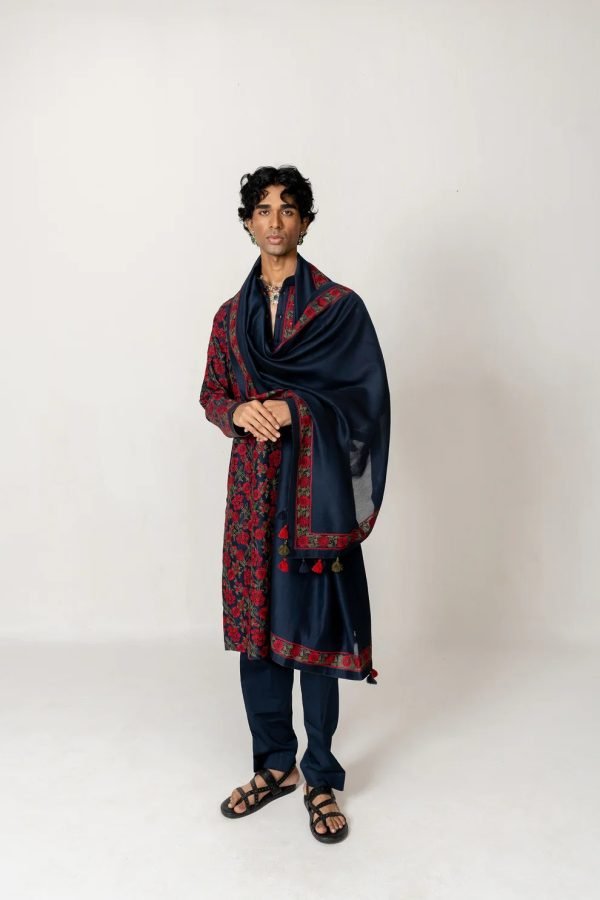 Neelabh Navy Wedding Kurta